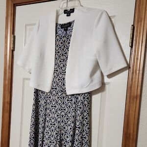 Perceptions Blue and White Floral Dress